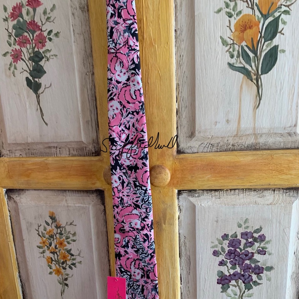 🐼NWT LILLY PULITZER Hangin w Boo SILK TIE - Picture 5 of 6